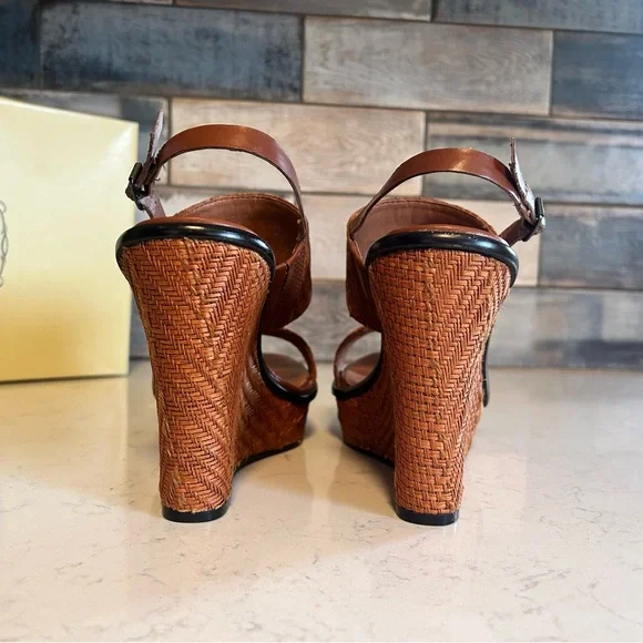 New Lucky Brand Maris Woven Wedge Platform Heeled Sandals - Picture 7 of 15